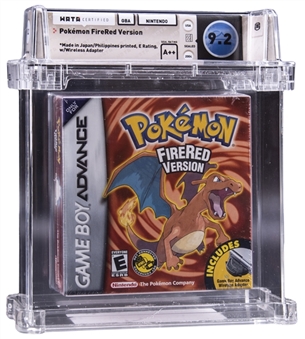 2004 GBA Game Boy Advance Nintendo (USA) "Pokemon FireRed Version" Wireless Adapter (First Production)  Sealed Video Game - WATA 9.2/A++